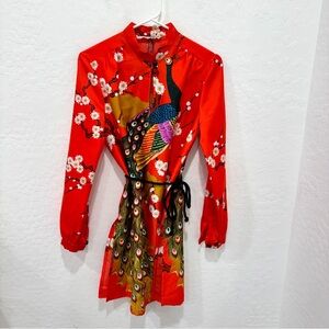 Krist Gudnason Dress Nightgown Womens Satin Asian Inspired